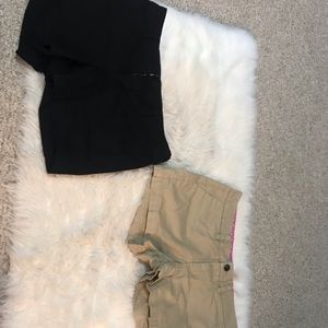 2 Kaki shorts one tan & one black